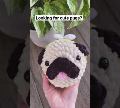 Looking for cute pugs? Crochet patterns are in my pattern store 🐶✨